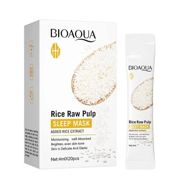 BIOAQUA Rice Raw Pulp Face Sleep Mask 4ml x20 pcs New Sealed Free Ship