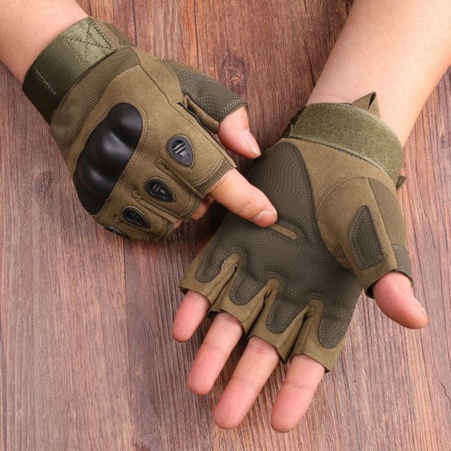 Fingerless Leather Tactical Gloves