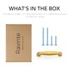 Ravinte 10 Pack Solid 3 Inch Cabinet Handles - Brushed Brass Pulls for Kitchen Drawers and Cabinets - Hardware for Cupboards