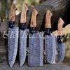 Knife Set Chef Kitchen Damascus Knives custom Handmade STEAK Blade Boning