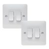 Hager 10AX 2 Gang 2 Way Wall Switch - Sollysta Range (2 Pack)