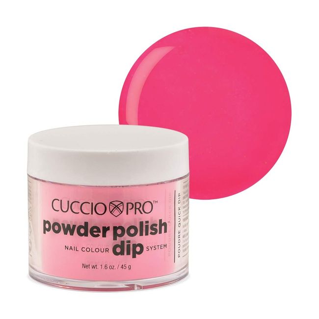 Cuccio Colour Powder Nail Polish - Lacquer For Manicures And Pedicures - Highly Pigmented Powder That Is Finely Milled - Durable Finish, Flawless Rich Color - Easy To Apply - Bright Pink - 1.6 Oz