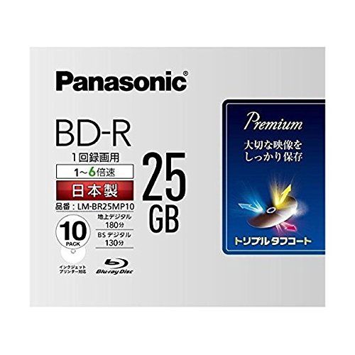Panasonic 6 X Speed Blu-Ray Disc Single Sided 1 Layer GB (with Message) Pack of 10 P