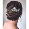 Unicra Bride Wedding Hair Pins Silver Flower Crystal Headpiece Bridal Rhinestone Hair Accessories for Women and Girls (Pack of 3) (Silver)