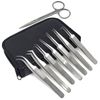 7 PCS Eyelash Extension Tweezers Straight & Curved Stainless + Scissors Set