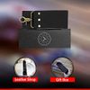 Shaving Leather Strop - Straight Razor Strop, Razor Strop With Elegant Black Leather, Riveted Brass Anchor Hooks, Blue Linen Stropping Belt For Cleaning, Knife Sharpening Strop, Keeps Your Blade Sharp
