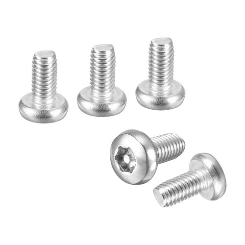 DTGN M6x12mm Pan Head Torx Security Screw - 40Pack - Good for Machinery - 304 Stainless Steel Tamper Proof Torx Security Fasteners - Silver Tone