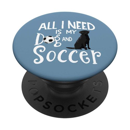 Black Labrador Retriever Dog Gift Love Soccer Team Player PopSockets PopGrip: Swappable Grip for Phones & Tablets