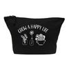 Flox Creative Makeup Bag Grow a Happy Life Black
