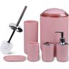 Bathroom Accessories Set 6 Piece Bath Ensemble Includes Soap Dispenser, Toothbru