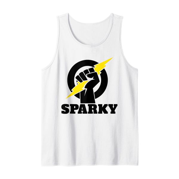 Electrician lightning bolt Sparky lightning hand Tank Top