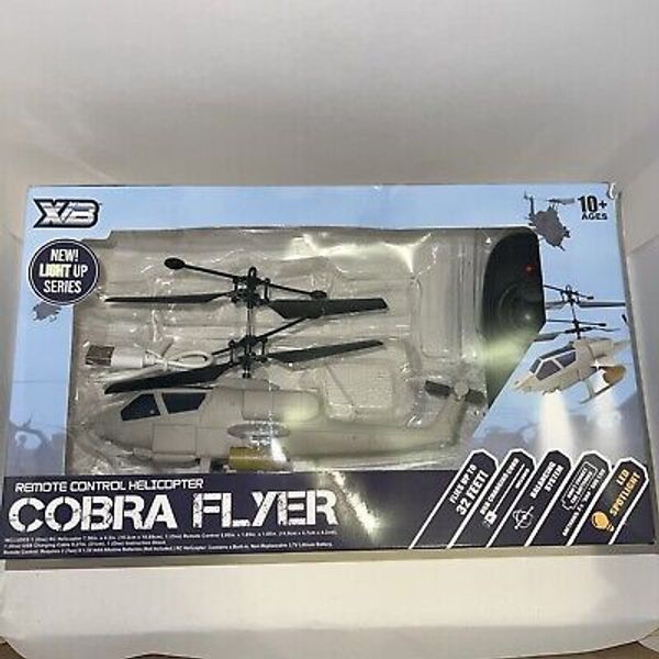 Cobra Flyer Remote Control Helicopter New Light Up Series Gray and Black New