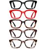 Dccdllo 5 Pack Reading Glasses for Women, Blue Light Blocking Cute Oversized Square Computer Readers Spring Hinge +3.0