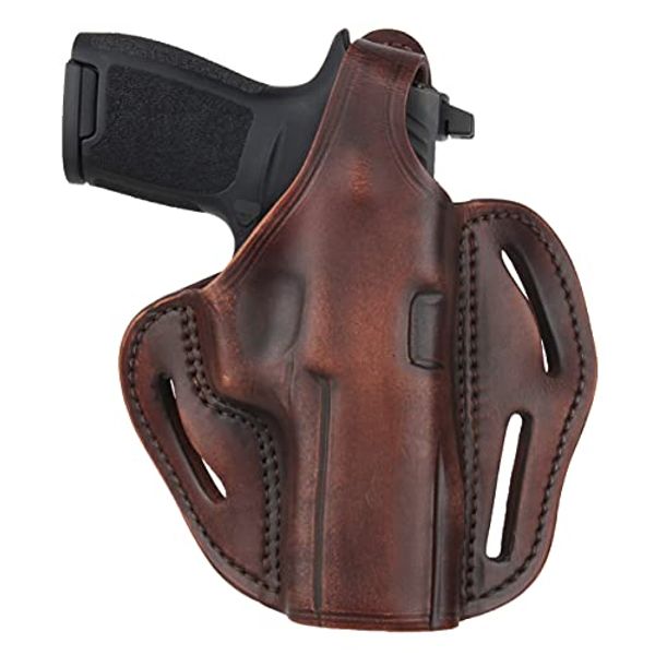 1791 GUNLEATHER Sig P320 Thumb Break Holster - Right Handed OWB Leather Gun Holster - Fits Sig Sauer P220, P227, P320 and Ruger Security-9 (Vintage Brown)
