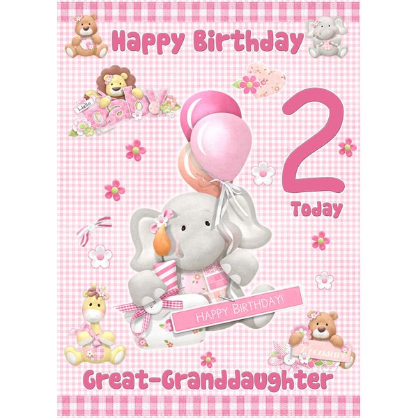 Great Granddaughter 2nd Birthday Card
