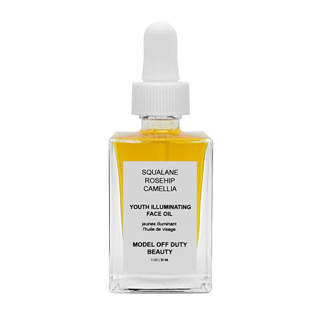 Model Off Duty Beauty Youth Illuminating Face Oil | Made with Natural & Vegan Ingredients | Anti Aging Radiant Glowing Skin Brightening Serum | Acne Scars, Dark Spot Corrector Facial Moisturizer