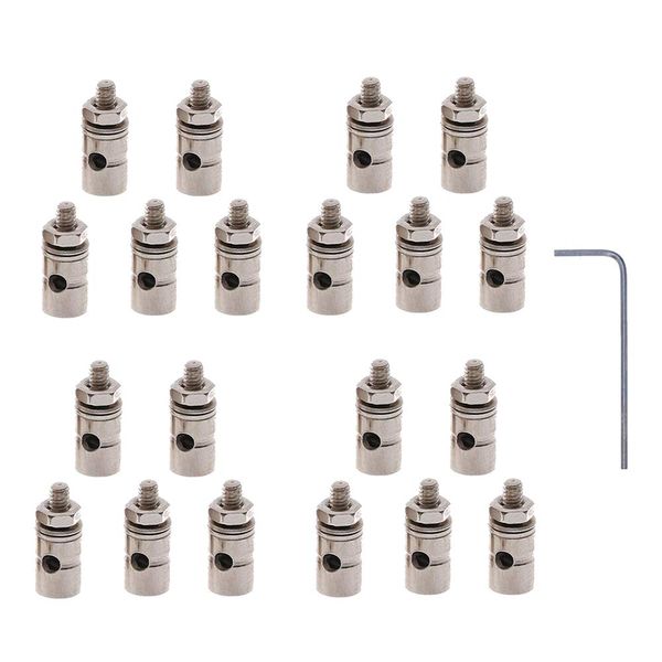 AONTOKY 20 PCS Dia 1.3mm Adjustable RC Airplane Pushrod Connector Linkage Stopper for Model Aircraft DIY Replacement Parts