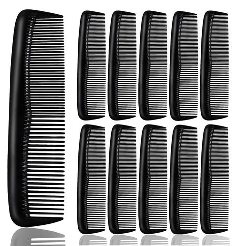 12Pcs Pocket Combs for Men Plastic Comb - Plastic Combs for Hair Black Comb Pack of Combs for Women Hair Combs for Men Beard Wallet Comb Mustache Comb - Pocket Combs for Men Styling Combs for Kids