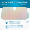 Car Windshield Sunshade Visor, Foil Reflective Iridescent White by Sharper Image