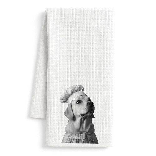 FISWAFY Labrador Retriever Gifts Kitchen Towels, Labrador Retriever Gifts for Women Dog Lovers Dish Tea Towels for Kitchen Decor, Yellow Lab Gift Decorative Hand Towels, 16x24 Inch
