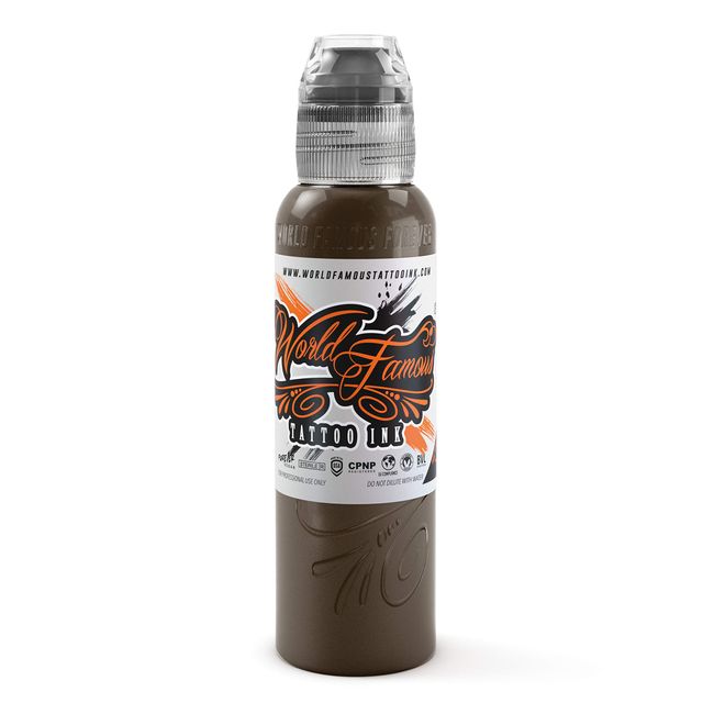 World Famous Brown Tattoo Ink, Vegan and Professional Ink, Made in USA, PL Cigar Brown, .5 oz