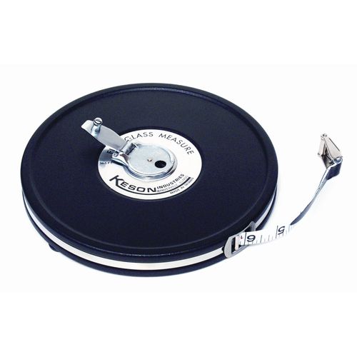 Keson MC18M100 Closed Metal Housing Fiberglass Measuring Tape with Double Hook (Graduations: ft., in., 1/8 & m, cm, 2mm), 30M/100-Foot