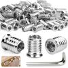 SWTYExt M8 Threaded Inserts for Wood 50pcs Thread Inserts Nuts M8x25MM Flanged Hex Socket Nut Wood Insert Hex Socket Galvanized Suitable for Pine Plywood Composite Panels