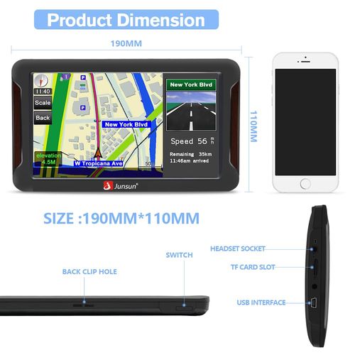 New GPS Navigation for Car 7 Inch Vehicle GPS Navigation 8G Memory Portable Truck Navigator HD Touch Screen North America Lifetime Maps Update Latest in 2025 Contains USA, Canada, Mexico