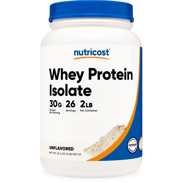 Nutricost Whey Protein Isolate (Unflavored) 2LBS - Protein Powder