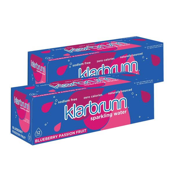 Klarbrunn Sparkling Water, Blueberry Passionfruit, 24 Pack