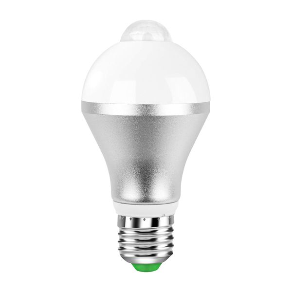 E27 Motion Sensor Light Bulb 9W/5W 1000LM 6500K Dusk to Dawn Automatic On/Off LED Light Bulb Indoor Outdoor Use - Silver