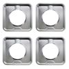 Made in the USA SGP-400 4 Pack Chrome Square Gas Range Drip Pan Directly Repl