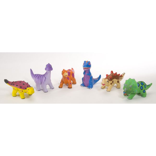 Wild Republic T-Rex, Triceratops, Stegosaurus, Diplodocus, Ankylosaur, Brachiosaurus, Junior Jungle Dino Playset, 6 pc Set