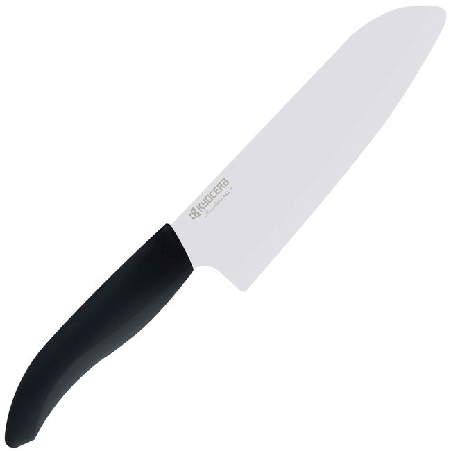 Kyocera FKR-160-N Fine Ceramic Santoku Knife, 6.3 inches (16 cm), Black, Bleach and Disinfectant, Free Resharpening Ticket Included