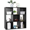 9 Cube Storage Organizer Wooden Display Cube Shelf 5 Removable Back Panels Black