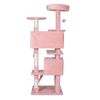 53" Cat Tree Activity Tower Pet  with Scratching Posts  Ladders Indoor Pink