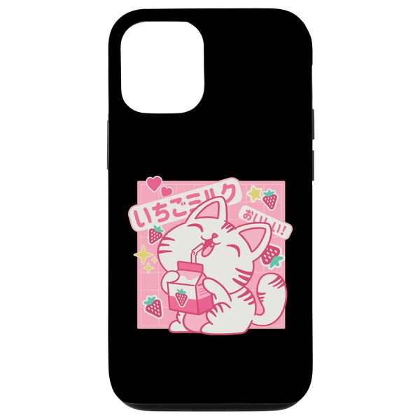 iPhone 12/12 Pro Cat Strawberry Milk Case