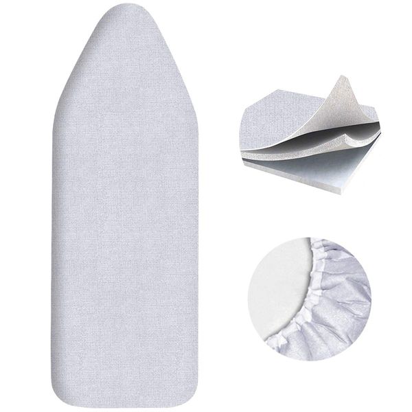 Ironing Board Cover and Pad for Extra Wide 18 x 49 Ironing Boards,Premium Heavy Duty 3-Layer Silicone Coated Cover with 2mm Foam and 4mm Felt,Resists Scorching and Staining (49”x18”,Size C) Gray