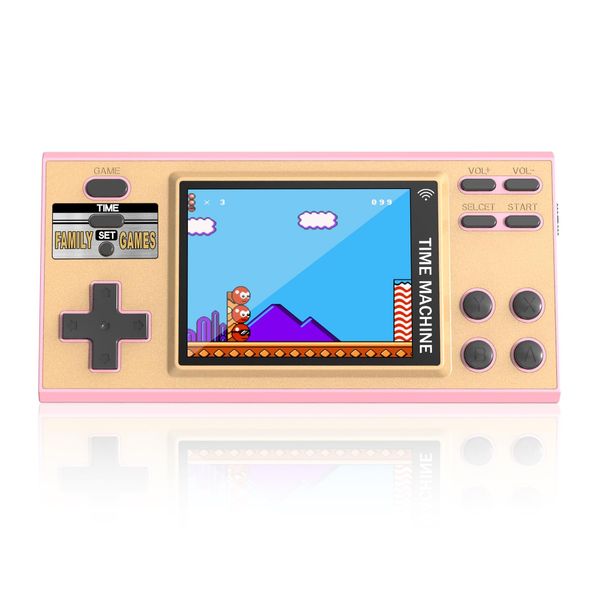 Handheld Games for Kids - 16 Bit Electronic Games Console Built-in 200 HD Games - 3.0 Inch Screen Retro Games Toy with Earphone - Games & Clock Device Best Gift for Kids Age 3-10 Years (Pink)