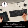 Macally Wired Keyboard, Ergonomic Computer Keyboard Wired USB for Windows PC Desktop Laptop for Office and Home