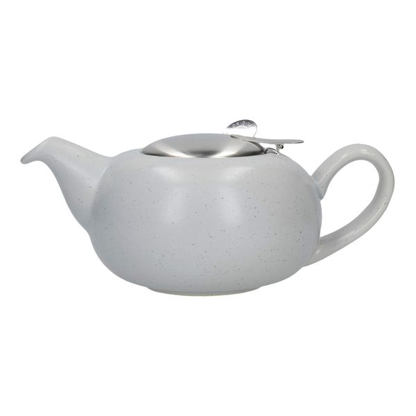 London Pottery Pebble Small Teapot with Infuser for Loose Tea, Stoneware, Flecked Light Blue, 2 Cup (500 ml)