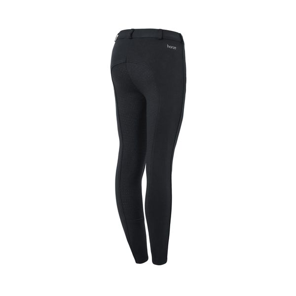 HORZE Active Kids' Unisex Silicone Grip Full Seat Horseback Riding Breeches - Black - XL