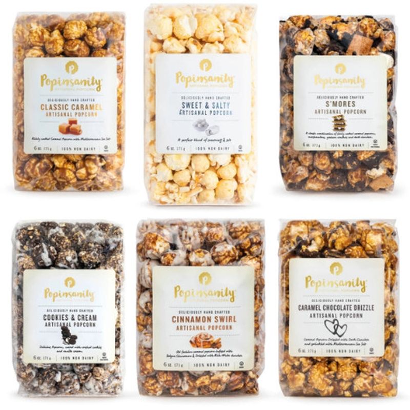 Gourmet Popcorn Sampler - 6 Top Flavors X 6 Medium Bags - 1 Bag OF Each ...