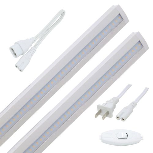 Lightkiwi 16 inch Warm White (3000K) Line Voltage Linkable LED Under Cabinet Lighting - 2 Pack Kit