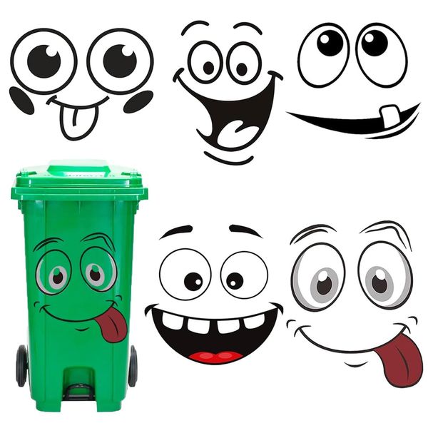 HNFKOZ 5Pcs Wheelie Bin Stickers - Decorative and Funny Stickers for Bins, Fridge, Door, Wall, Window