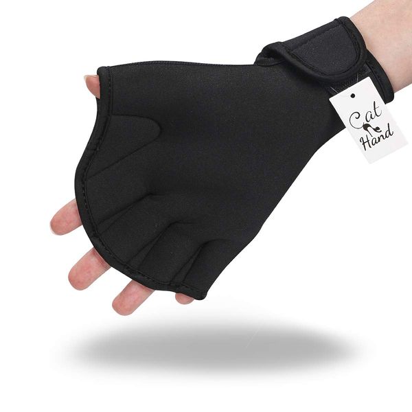 Cat Hand Paddle Gloves (Black, S)