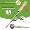 WORKPRO Weed Puller Tool V-Shaped Forks Leverage Base Weeds Removal Root Digging