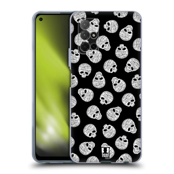 Head Case Designs Black Background Skulls Patterns Soft Gel Case Compatible With Huawei Honor 30S 5G