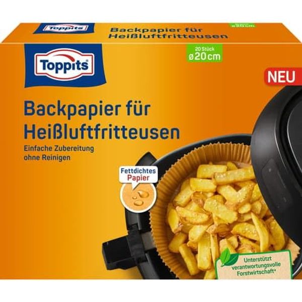 Toppits® Baking Paper for Hot Air Fryers (Pack of 20)