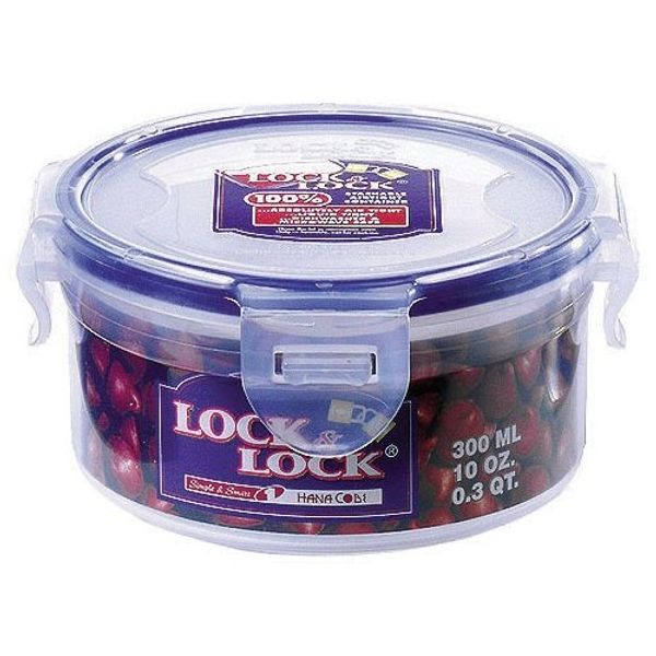 6 X Lock & Lock 300ml Stackable Airtight Container Round HPL932
